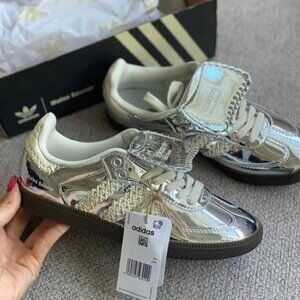 💙💖Women's Adidas Samba x Wales Bonner Low Silver Metallic Sneakers
